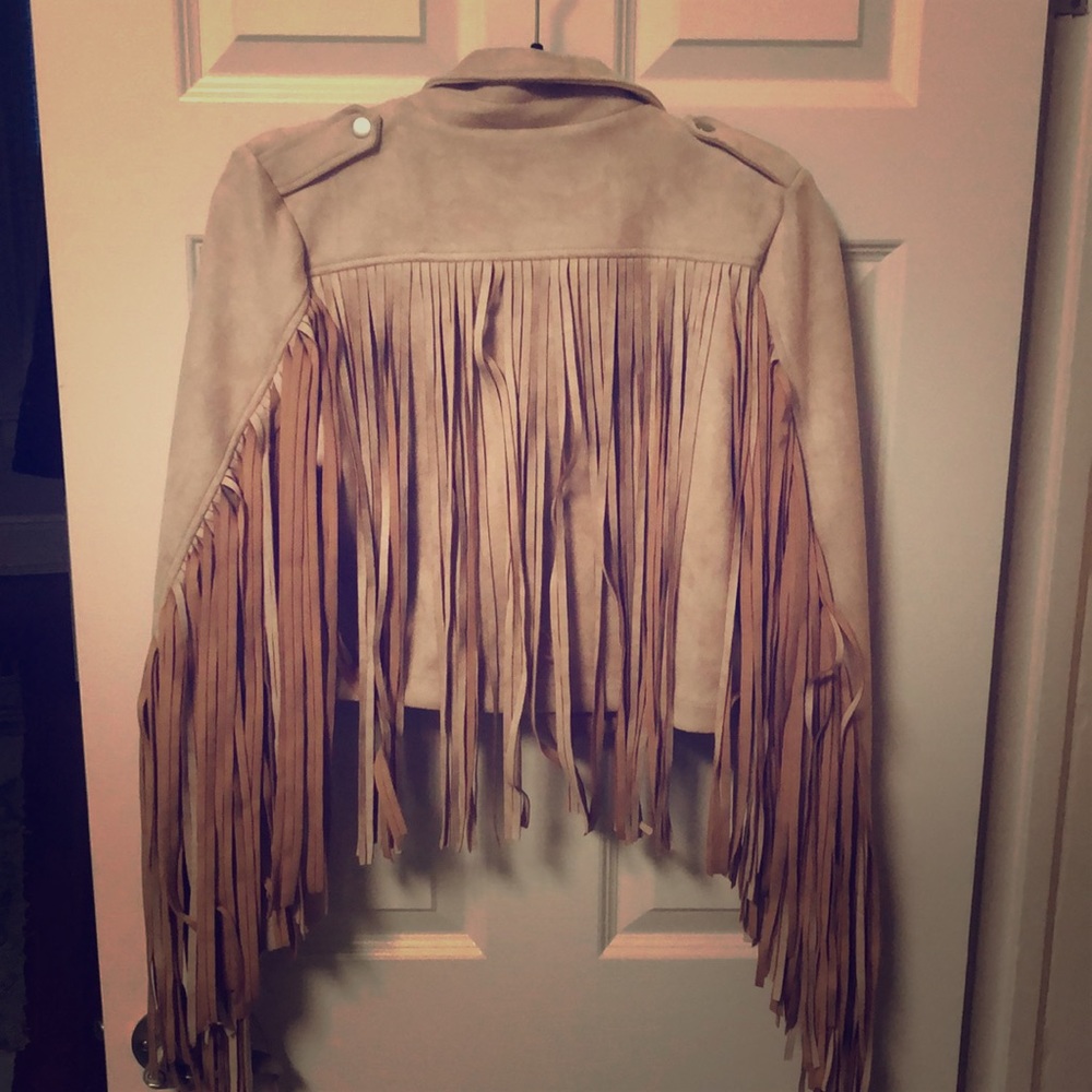 Suede frilled jacket